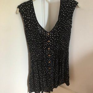 Black Polka Dot Stretchy Top